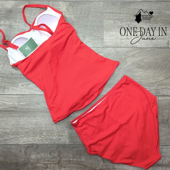 Eomenie High Waist Ribbed Tankini Swimsuiit Size S - Picture 7 of 7